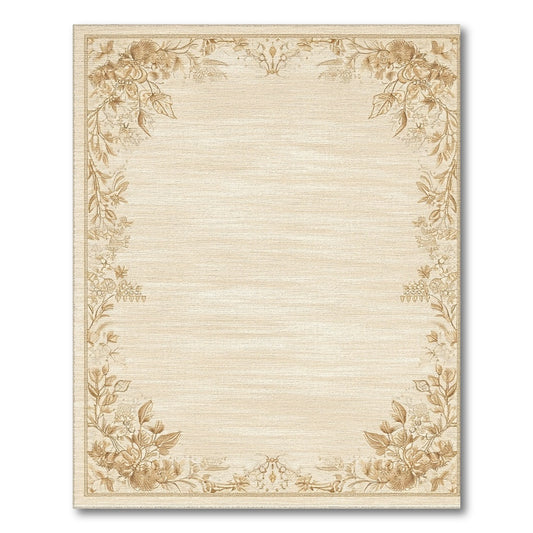 Beige Floral Vintage Area Rug