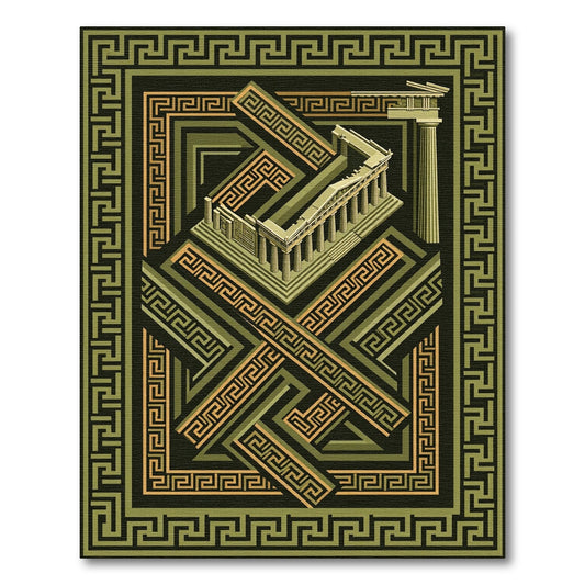 Ancient Greece Geometric Temple Rug