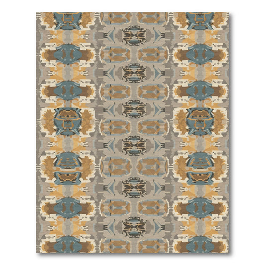 Earthy Tones Geometric Bloke Stripe Rug