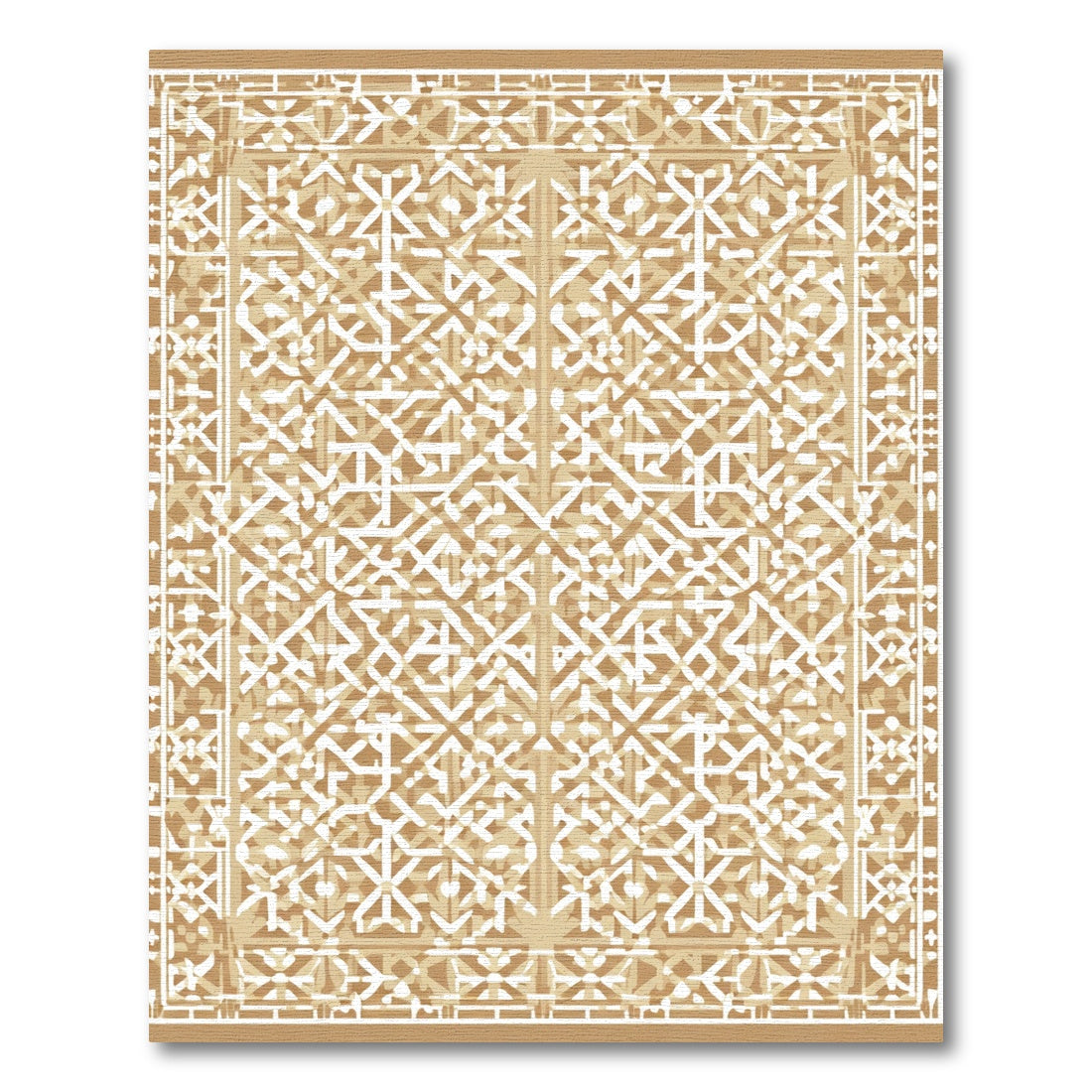 Tannish White Lattice Intricate Rug