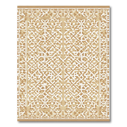 Tannish White Lattice Intricate Rug