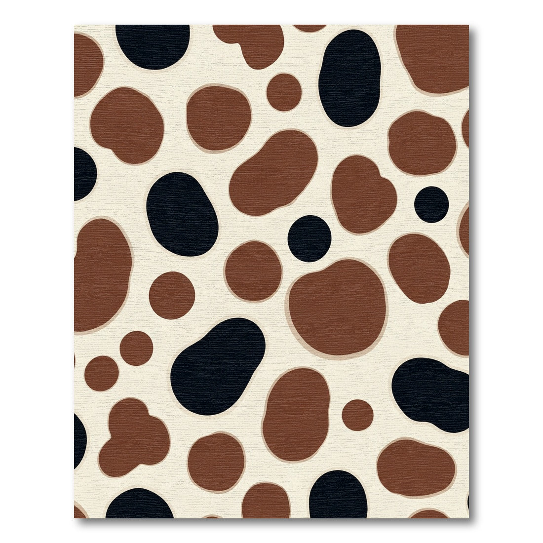 Brown Black Spotted Organic Cells Rug