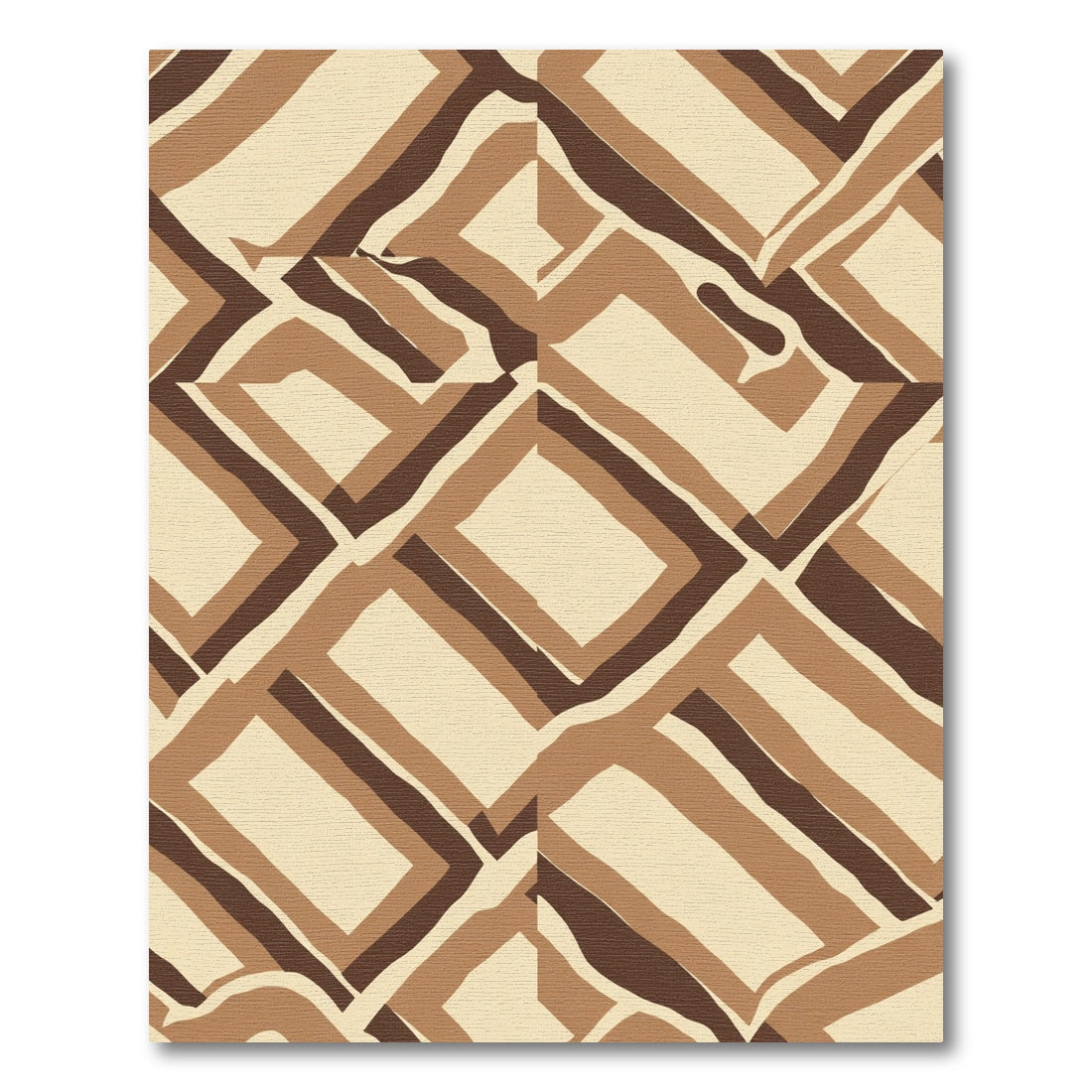 Earthy Geometric Blocks Abstract Landscape Rug