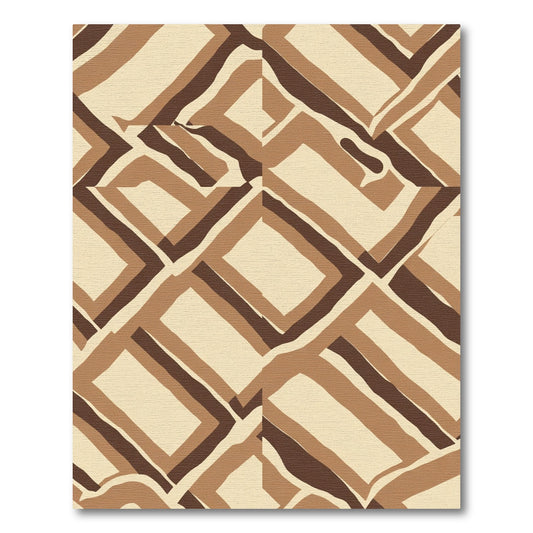 Earthy Geometric Blocks Abstract Landscape Rug