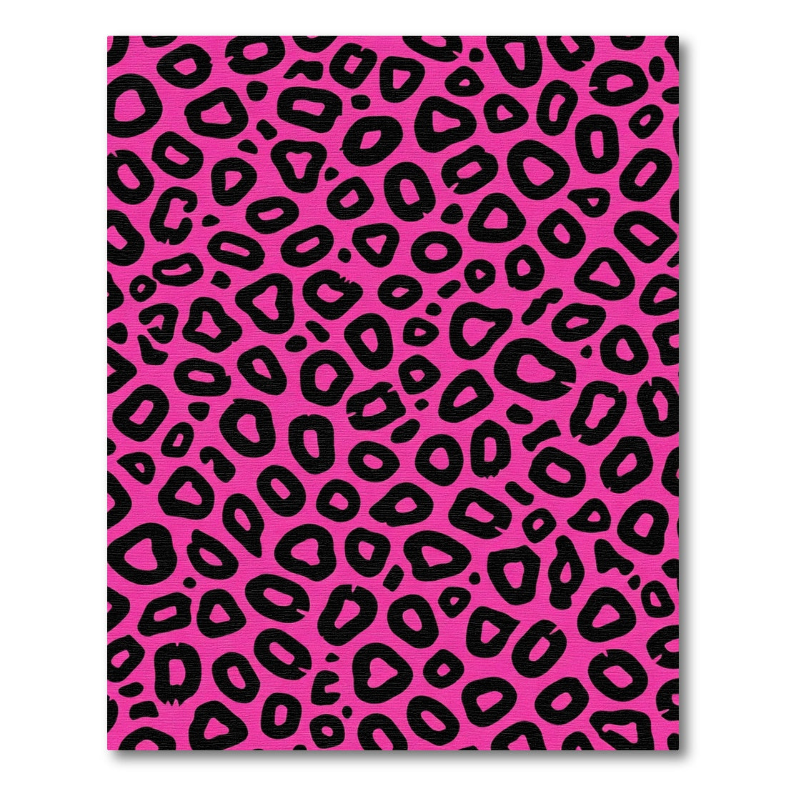 Vivid Pink Black Animal Print Rug