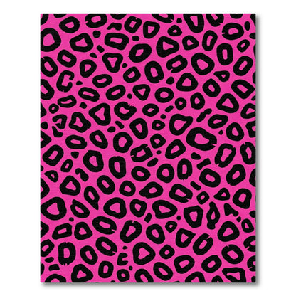 Vivid Pink Black Animal Print Rug