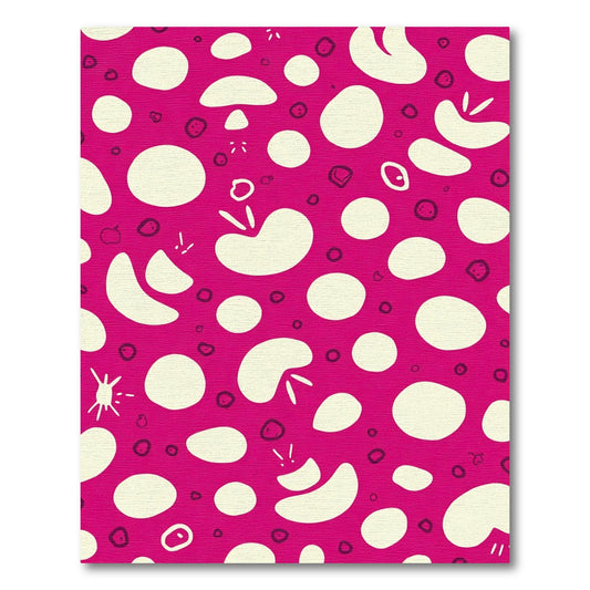 Retro Pink Organic Shape Collage Rug