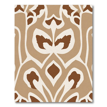Earthy Brown Organic Cutout Medallion Rug