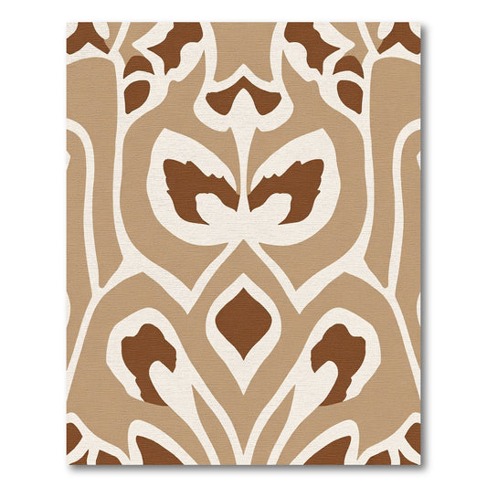 Earthy Brown Organic Cutout Medallion Rug