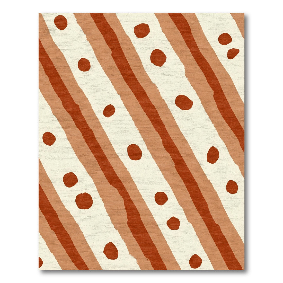Terracotta Polka Dot Stripe Rug