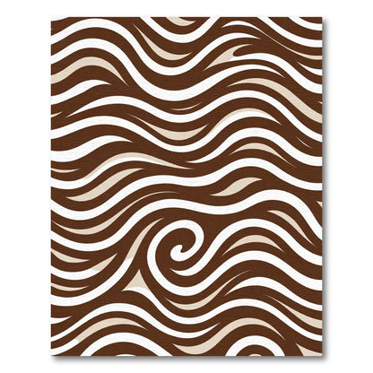 Rich Chocolate Waves Swirl Rug