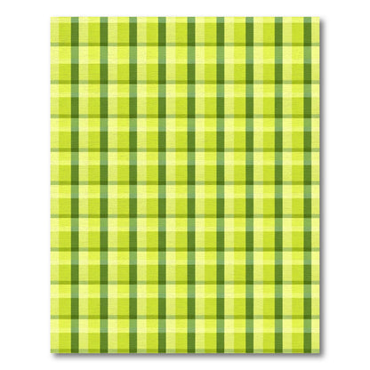 Lime Green Plaid Checkered Harmony Rug