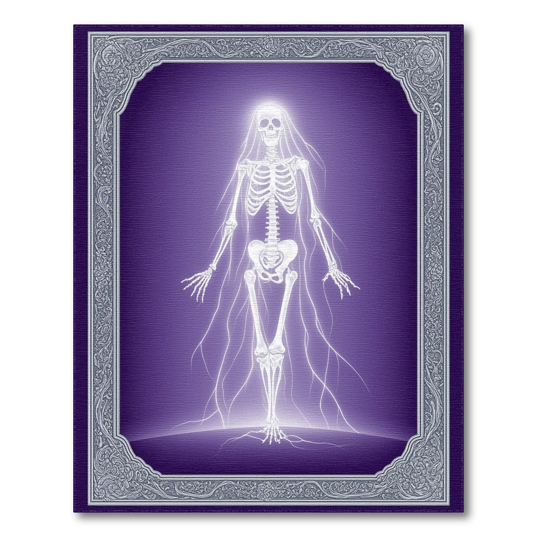 Ethereal Skeleton Veil Purple Area Rug