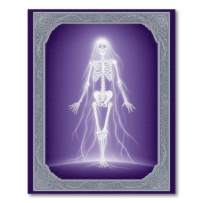 Ethereal Skeleton Veil Purple Area Rug