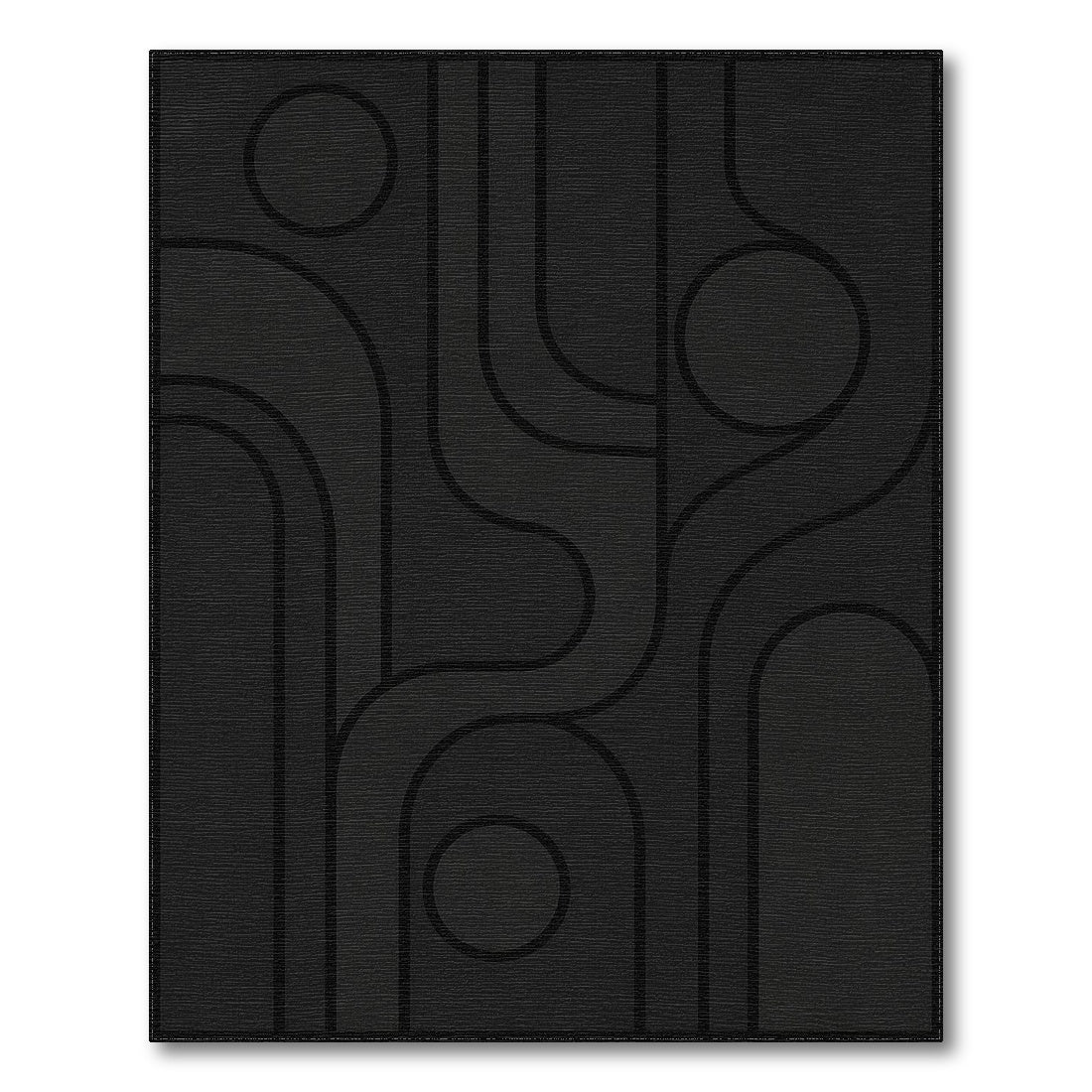 Black Geometric Abstract Area Rug