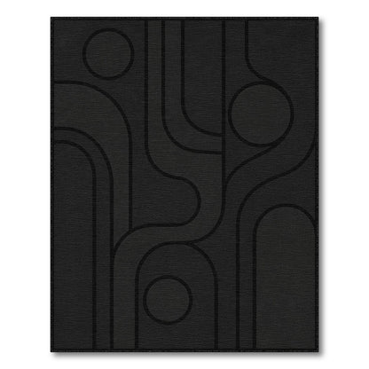 Black Geometric Abstract Area Rug