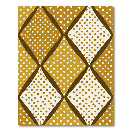 Golden White Polka Dot Diamond Rug