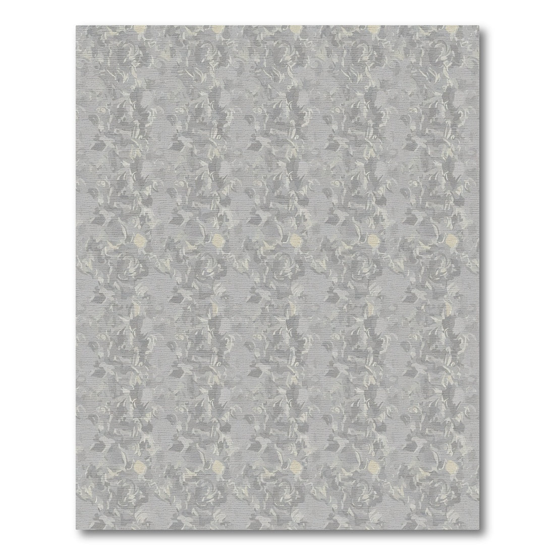 Subtle Gray Floral Scroll Harmony Rug