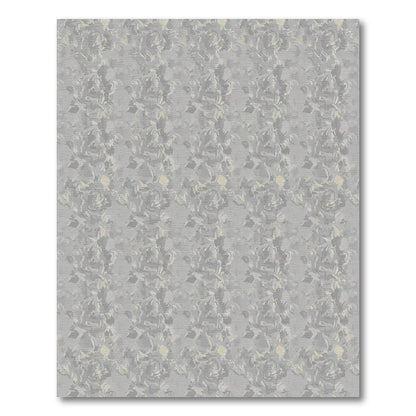 Subtle Gray Floral Scroll Harmony Rug