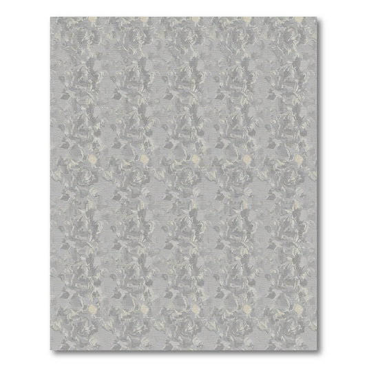 Subtle Gray Floral Scroll Harmony Rug
