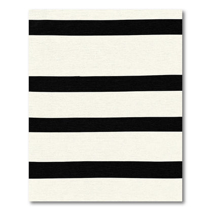 Modern Black and White Stripe Rug