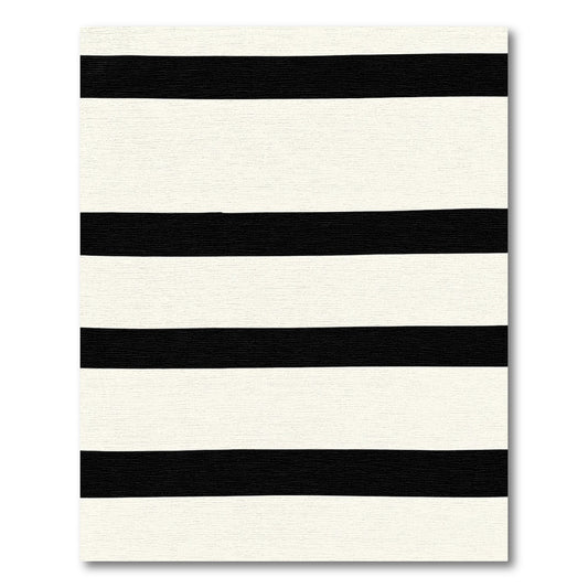 Modern Black and White Stripe Rug