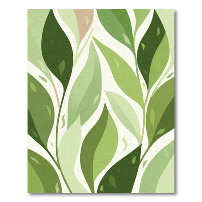 Various Green Leaves Lush Background Rug