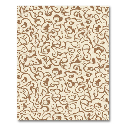 Cream Brown Abstract Floral Vine Rug