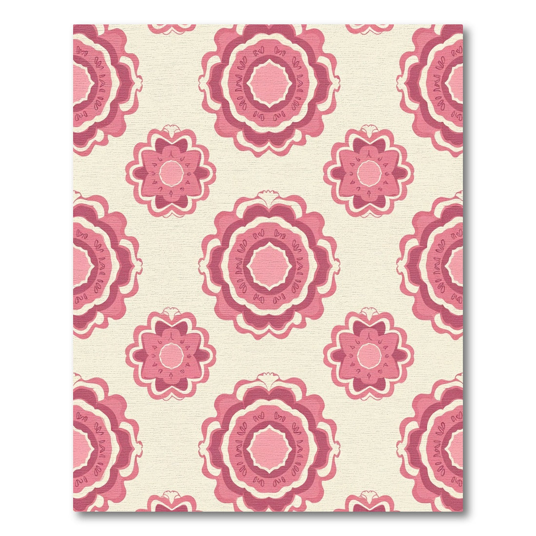Pink Floral Medallion Repeat Rug