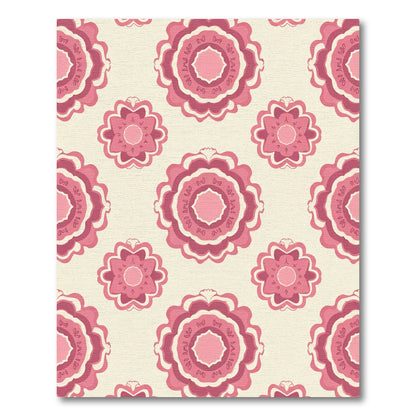 Pink Floral Medallion Repeat Rug