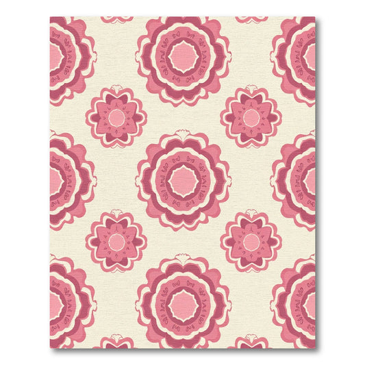 Pink Floral Medallion Repeat Rug