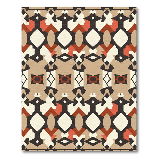 Earthy Terracotta Tribal Geometric Rug
