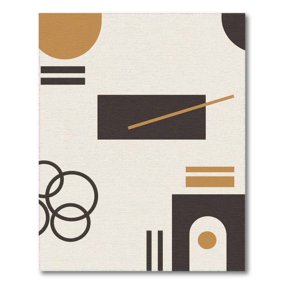 Abstract Geometric Brown and Tan Area Rug