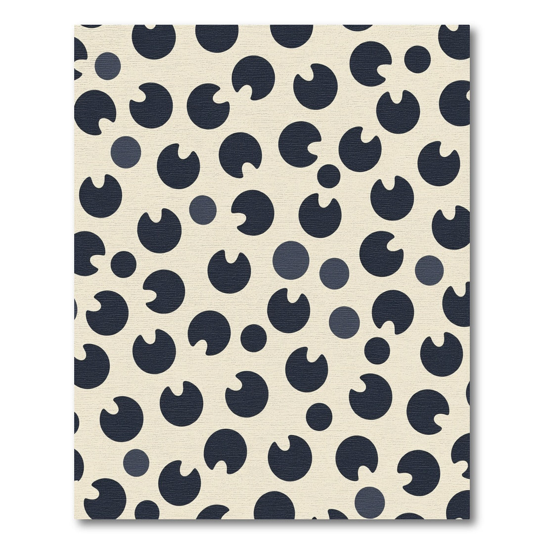 Navy Blue Contemporary Circles Rug