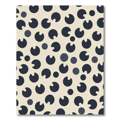 Navy Blue Contemporary Circles Rug