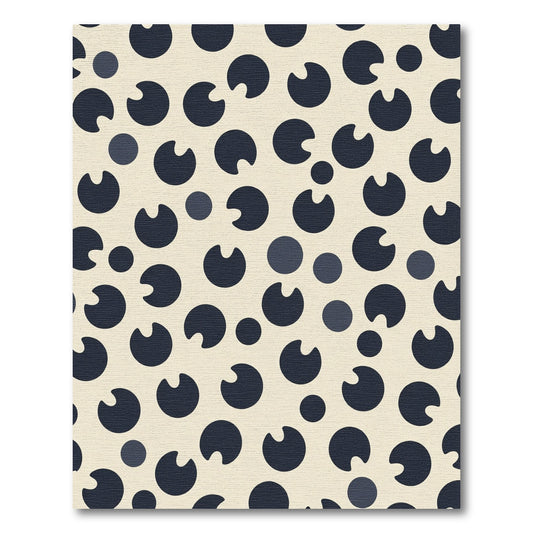 Navy Blue Contemporary Circles Rug
