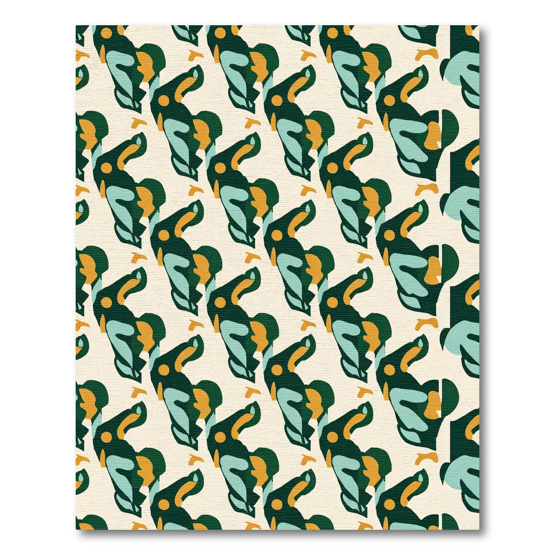 Abstract Emerald Teal Amber Swirl Rug