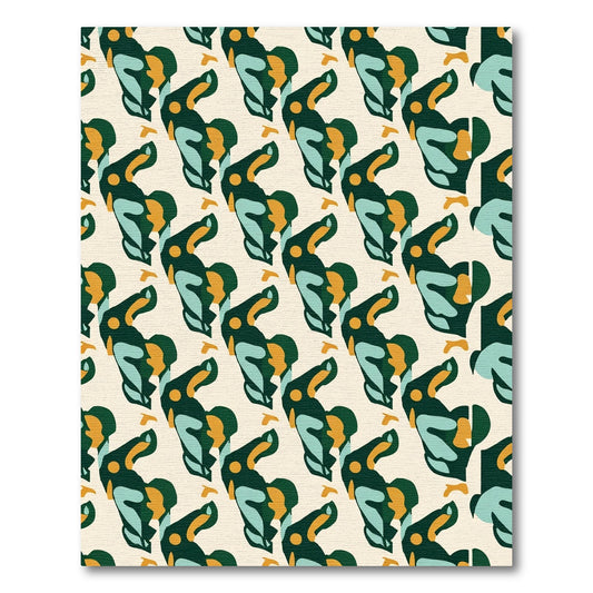 Abstract Emerald Teal Amber Swirl Rug