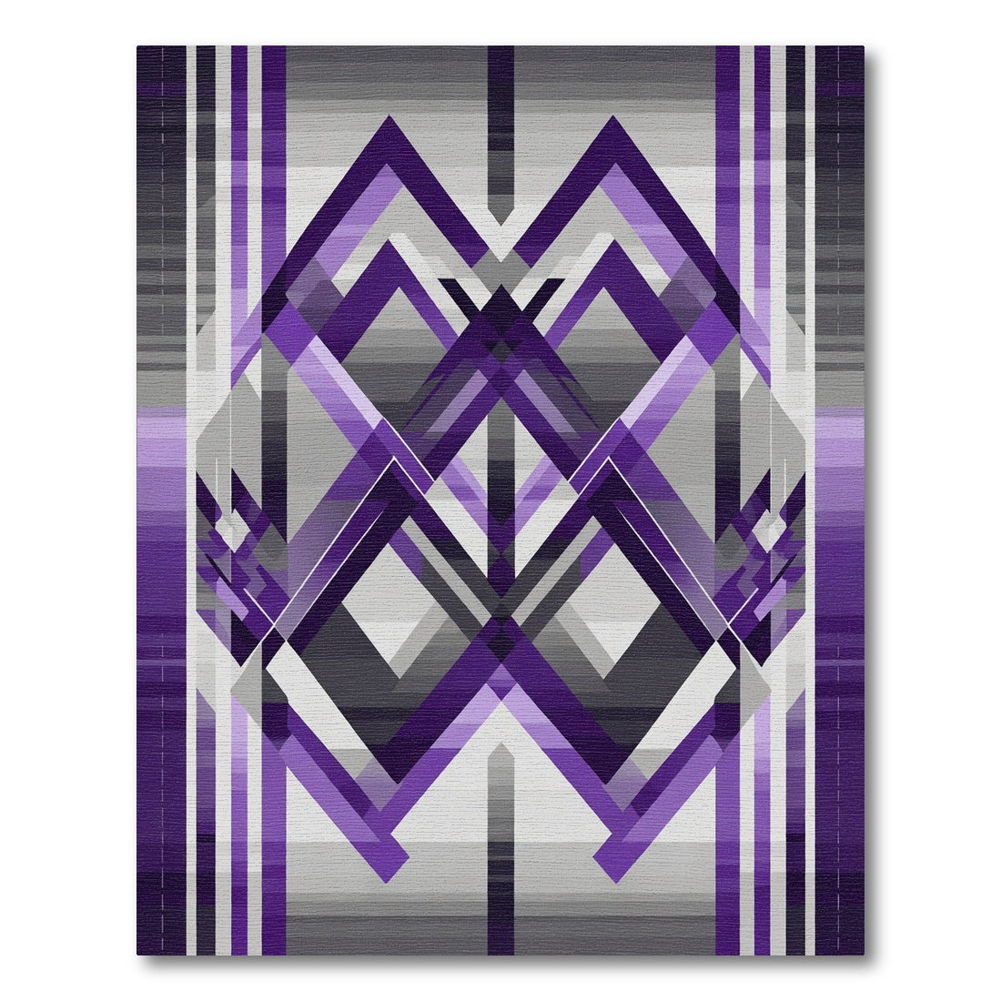 Purple Gray Geometric Abstract Rug