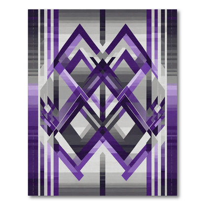 Purple Gray Geometric Abstract Rug