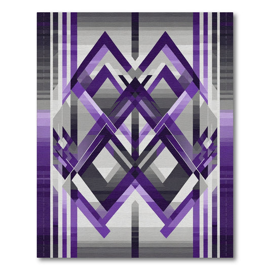 Purple Gray Geometric Abstract Rug