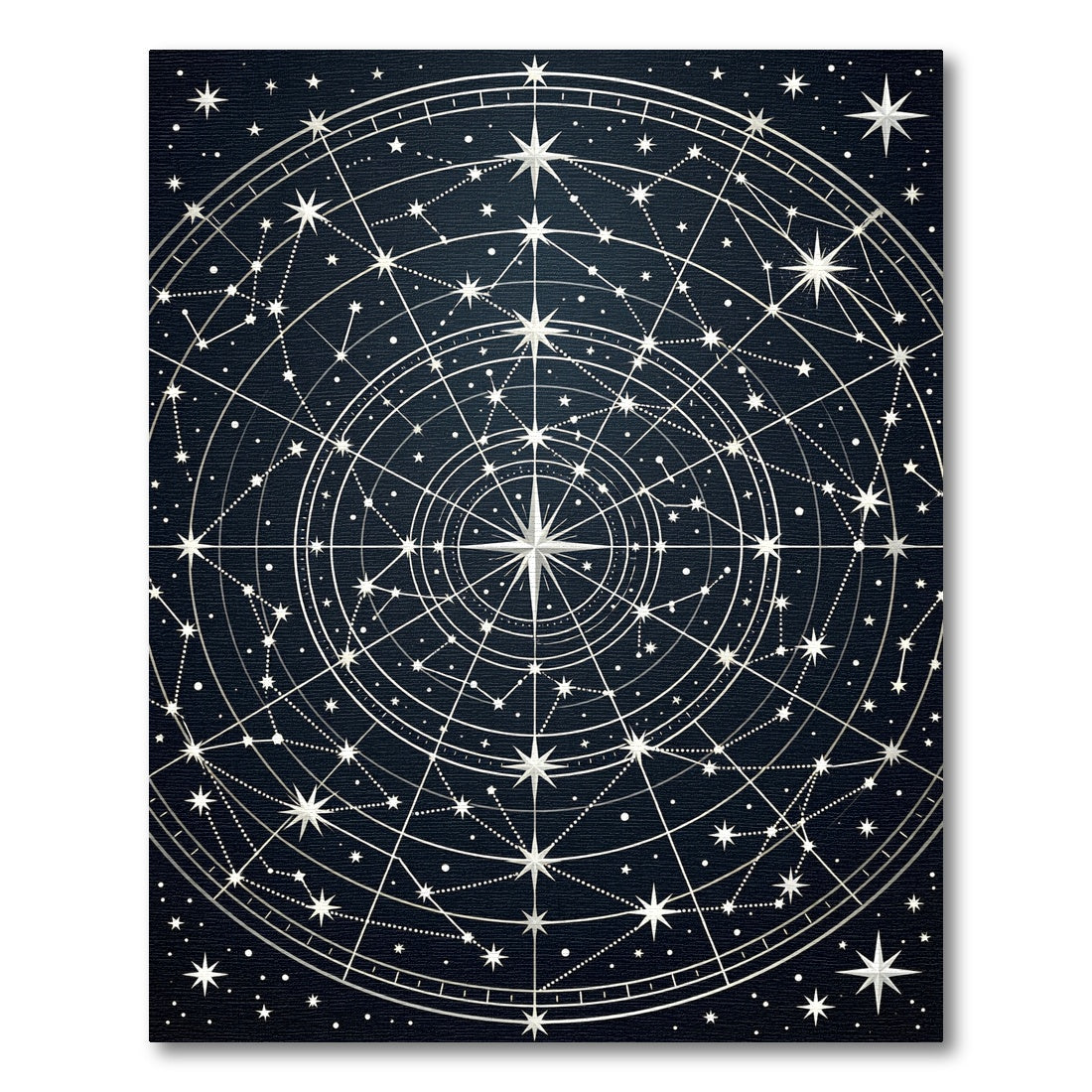 Dark Celestial Star Compass Rug
