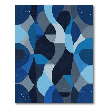 Oceanic Abstract Swirling Blue Form Rug