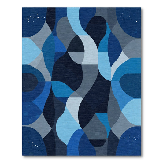 Oceanic Abstract Swirling Blue Form Rug