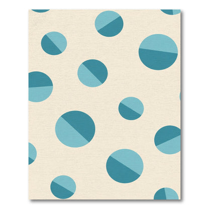 Teal Circles Abstract Composition Rug