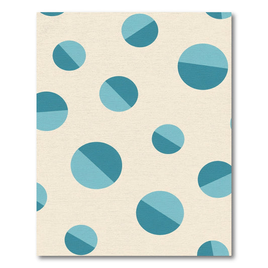 Teal Circles Abstract Composition Rug