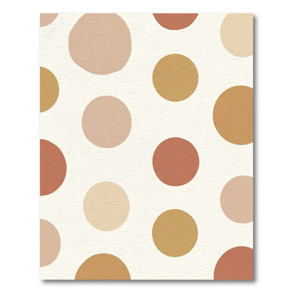 Earthy Tone Polka Dot Round Rug