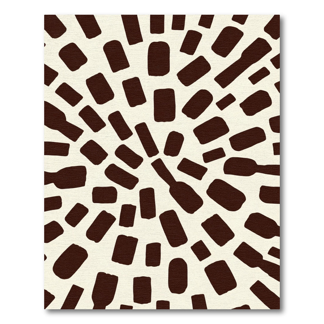 Brown Abstract Scattered Rectangles Rug