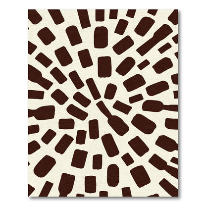 Brown Abstract Scattered Rectangles Rug