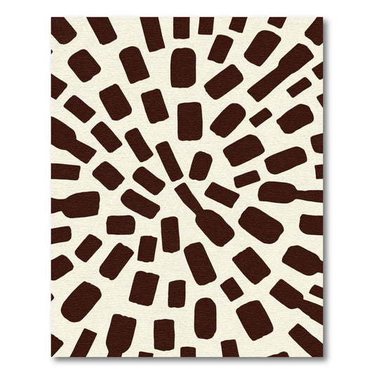 Brown Abstract Scattered Rectangles Rug